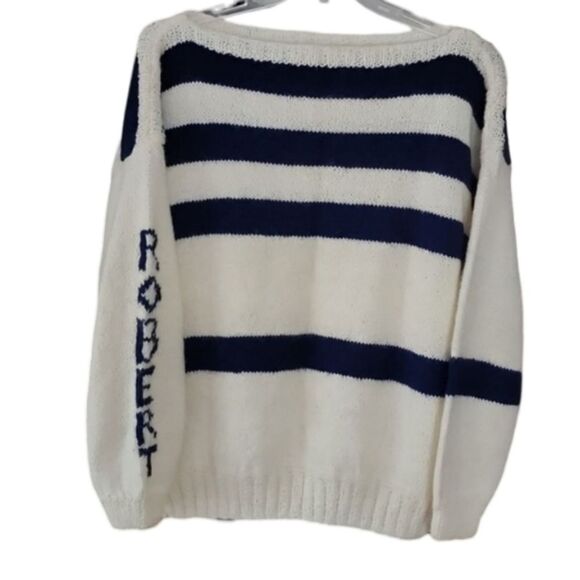 Handknit Just For You Personalized Robert Striped Sweater Men's Size 2X - Picture 1 of 5
